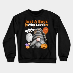 School Halloween 2022 Cool Gnome Pumpkins Squad Boys Funny Crewneck Sweatshirt